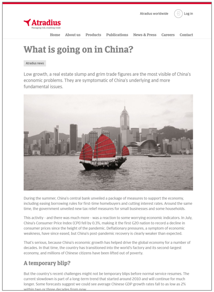 Financial Copywriting - Insurance copywriting by Alex Genn Copywriting for Atradius Credit Insurance