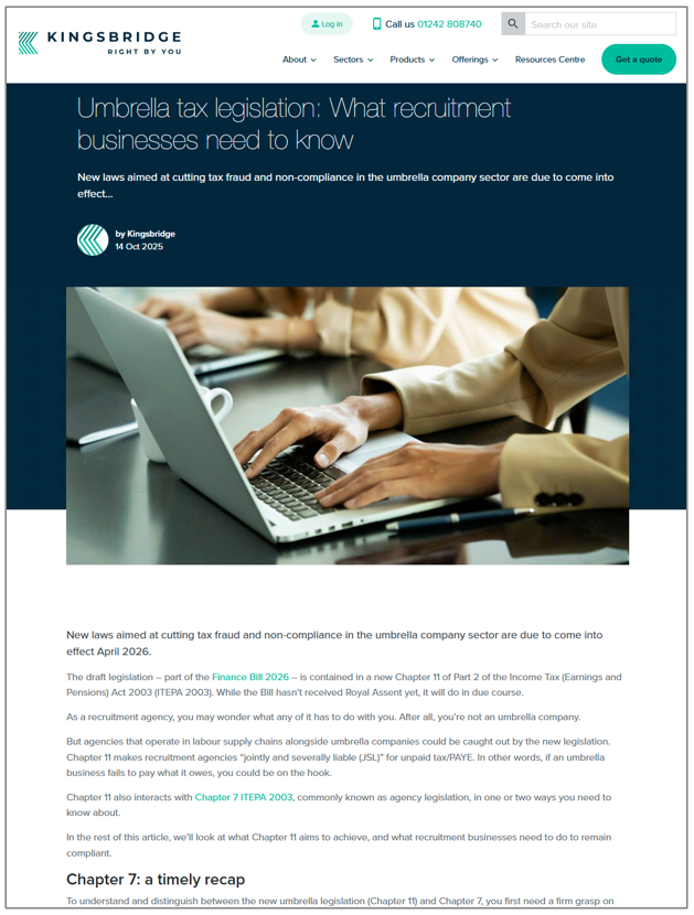 Kingsbridge Insurance copywriting sample Alex Genn Copywriting