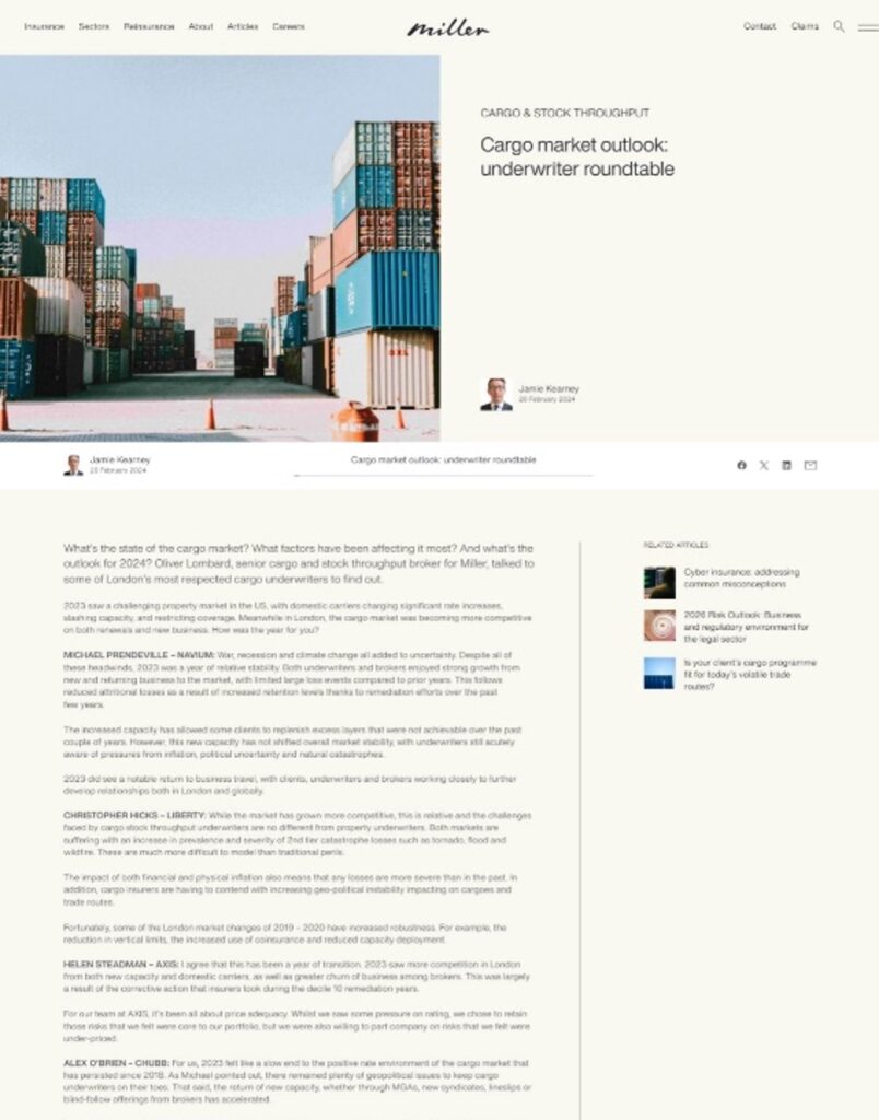 Miller Insurance Sample - financial copywriting